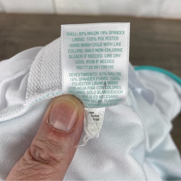 Target Kona Sol Teal&White Stripe V Neck One Piece Swimsuit Sz.XL NWOT - Picture 15 of 16